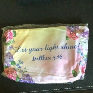 Cosmetic Makeup Bag Let Your Light Shine Matthew 5:16 New Sealed